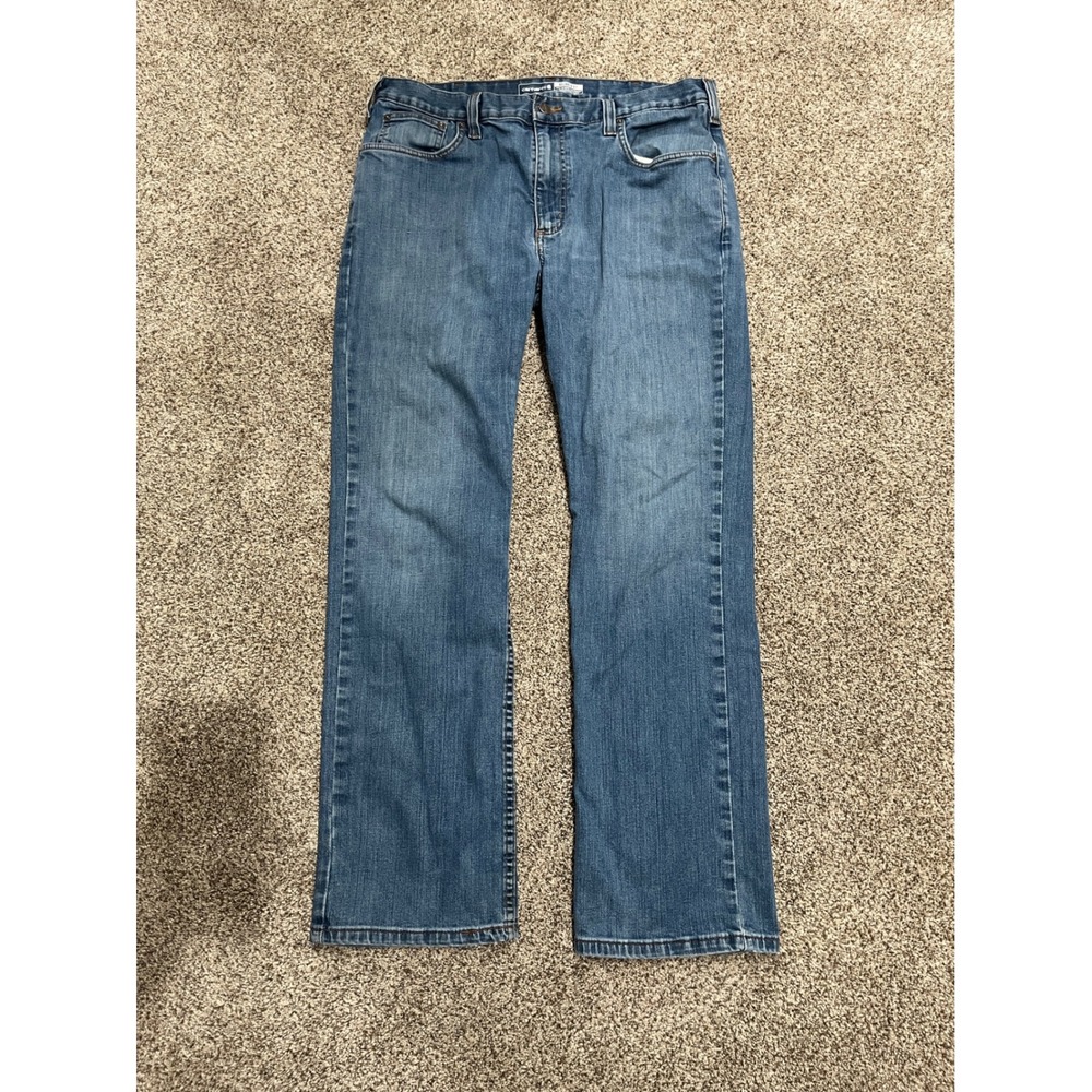 Carhartt Mens Relaxed Fit Straight Leg Blue Denim Jeans 36x32 BD2804-M